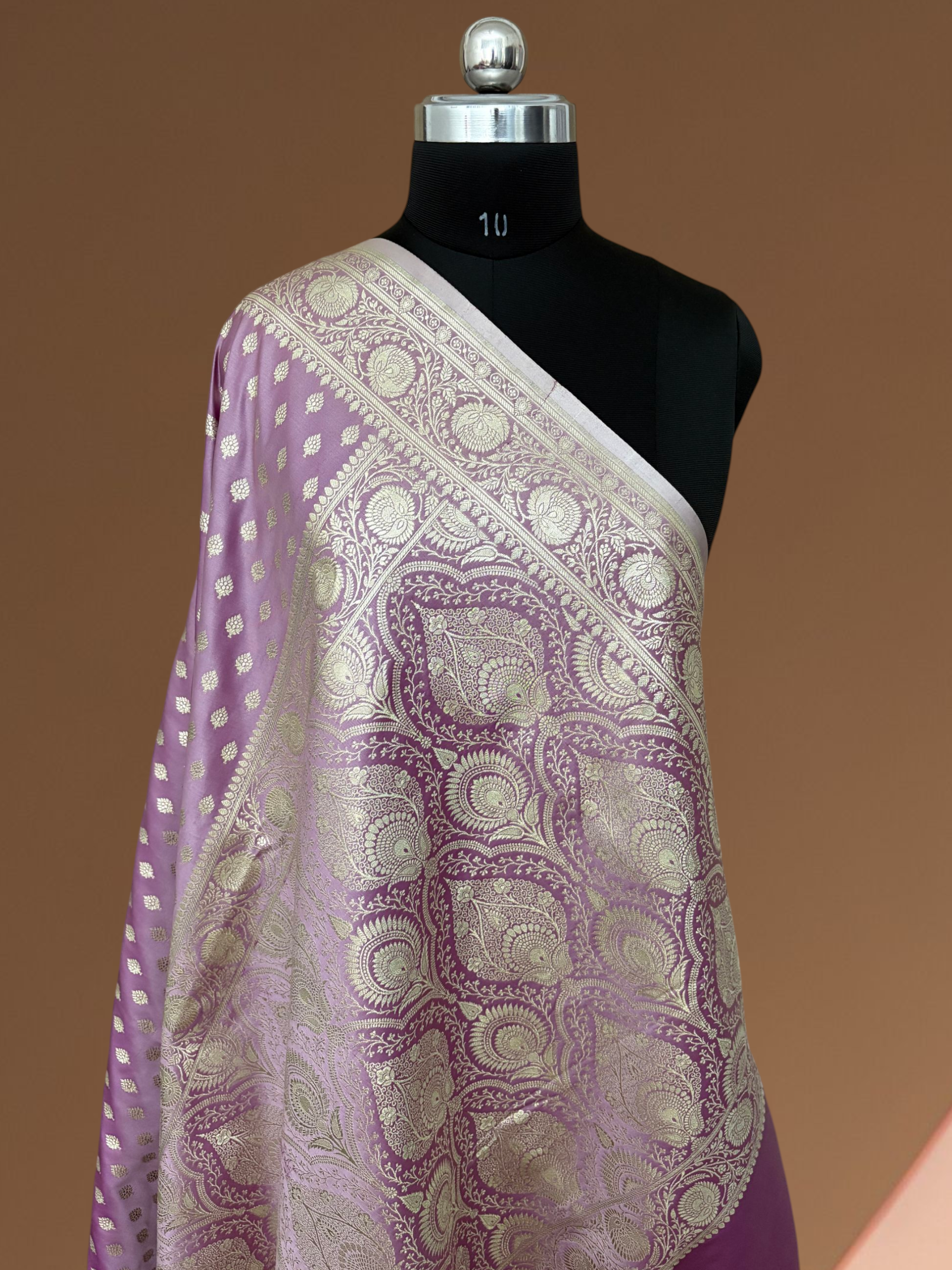 Lavender Kataan Silk Banarasi Saree