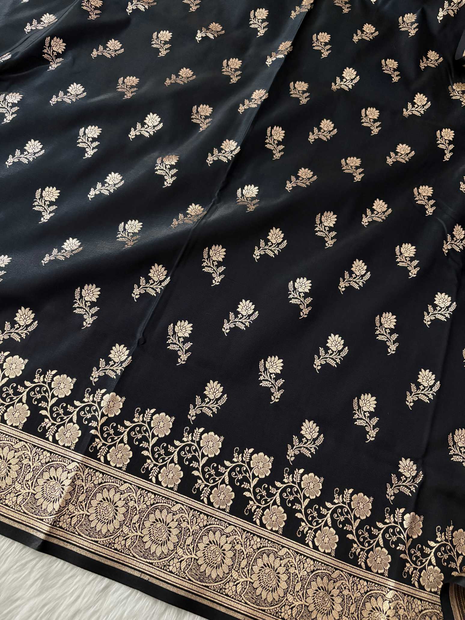Black Beauty Satin Silk Banarasi Fancy Saree