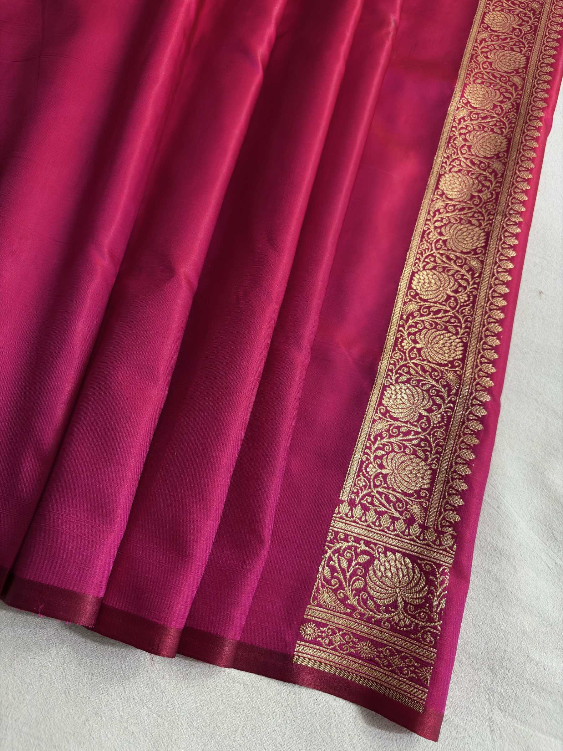 Satin Silk Saree Banarasi Jaal in Rani Pink Shades