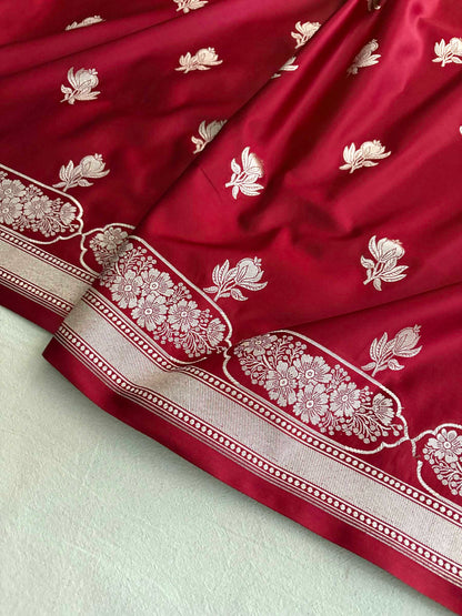 Peacock Shaded Soft Kataan Silk Banarasi Saree