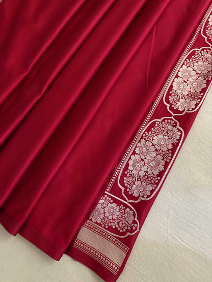 Peacock Shaded Soft Kataan Silk Banarasi Saree