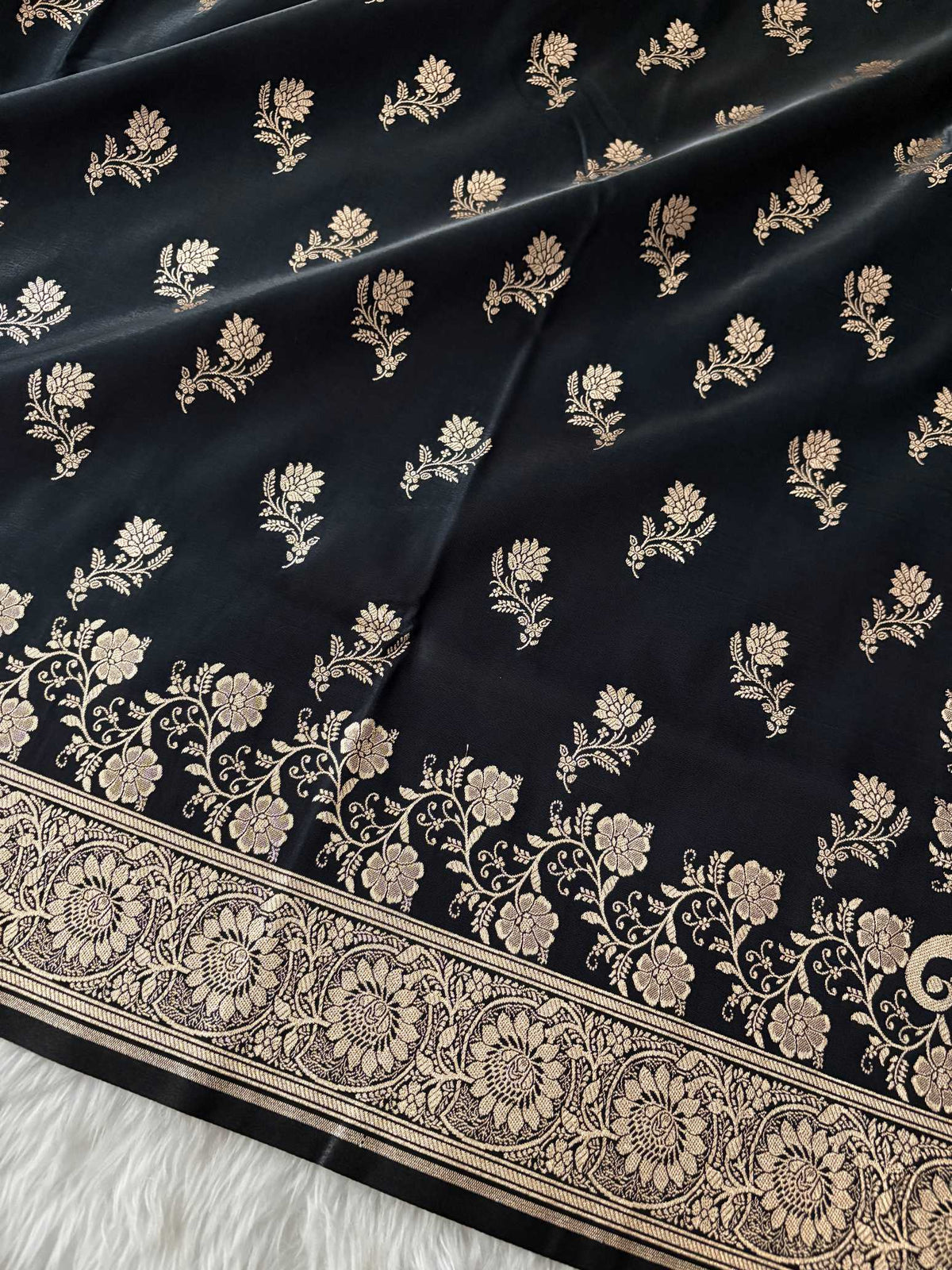 Black Beauty Satin Silk Banarasi Fancy Saree