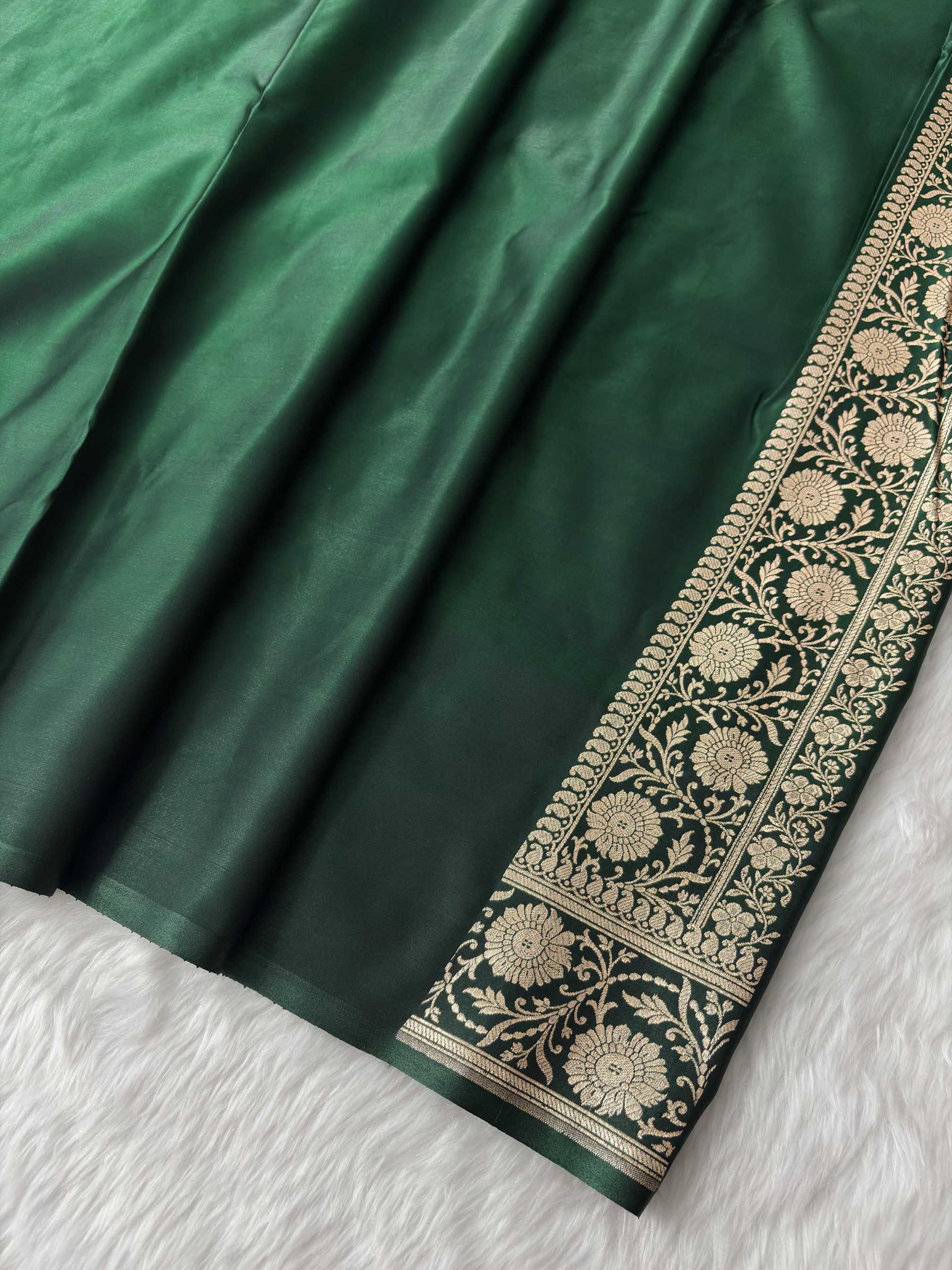 Dark Maroon Satin Silk Banarasi Fancy Motif Saree