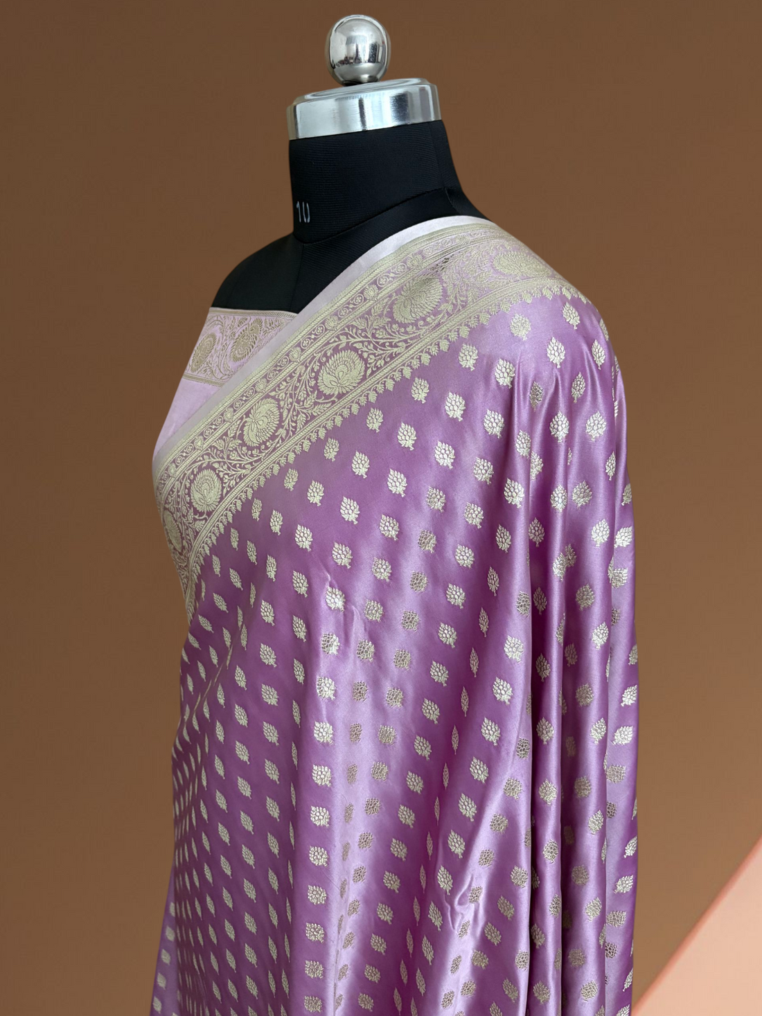 Lavender Kataan Silk Banarasi Saree